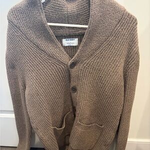 Old Navy Men's Shawl Collar Taupe Cardigan Sweater